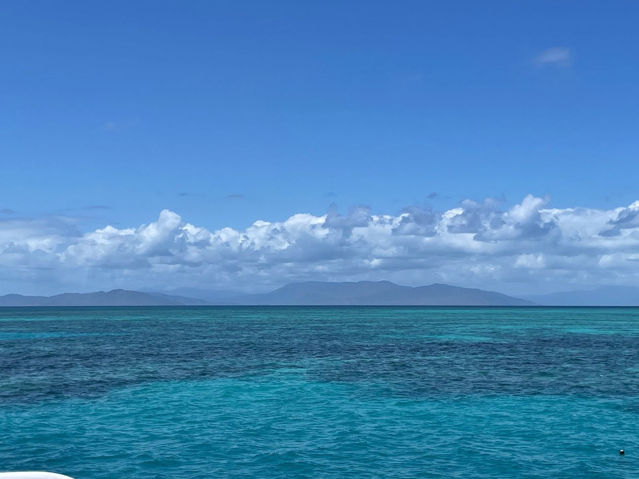 Pacific Ocean and Great Barrier Reef from boat