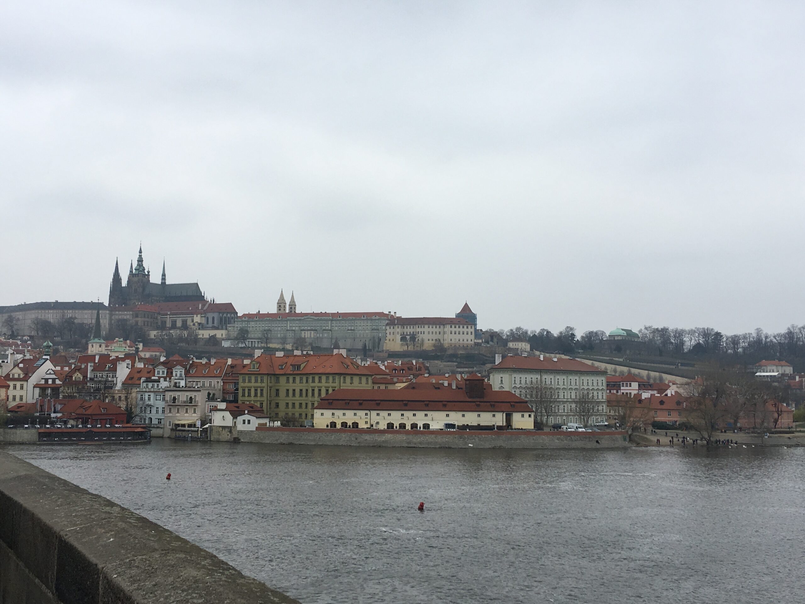 Prague Castle on the hill across the river